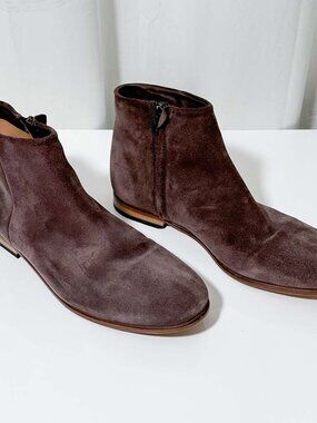 Clarks Brown Suede Zipper Ankle Boots, Men's 10M
